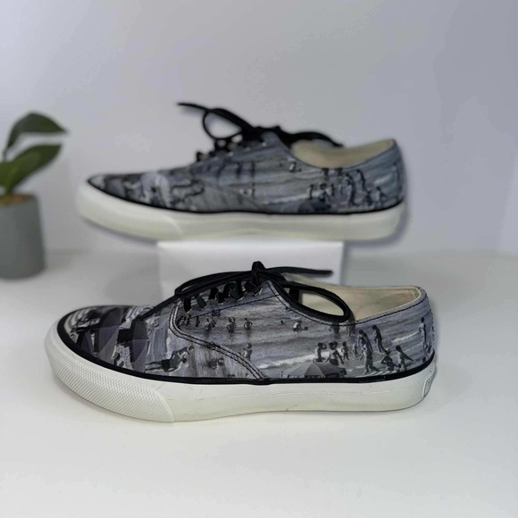 Sperry Top-Sider Gray Malin Beach Print Sneakers Men's Size 8M Casual Shoes - Picture 1 of 8